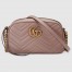 Gucci GG Marmont Small Camera Bag in Nude Chevron Leather