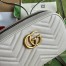 Gucci GG Marmont Small Camera Bag in Light Grey Chevron Calfskin