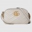 Gucci GG Marmont Small Camera Bag in Light Grey Chevron Calfskin
