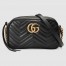 Gucci GG Marmont Small Camera Bag in Black Chevron Leather
