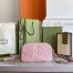 Gucci GG Marmont Small Camera Bag in Pink Chevron Leather