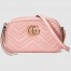 Gucci GG Marmont Small Camera Bag in Pink Chevron Leather