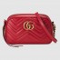 Gucci GG Marmont Small Camera Bag in Red Chevron Leather