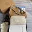 Gucci GG Marmont Small Camera Bag in White Chevron Leather