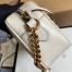 Gucci GG Marmont Small Camera Bag in White Chevron Leather