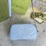 Gucci GG Marmont Small Camera Bag in Pastel Blue Chevron Leather