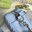 Gucci GG Marmont Small Camera Bag in Pastel Blue Chevron Leather