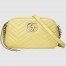 Gucci GG Marmont Small Camera Bag in Pastel Yellow Chevron Leather
