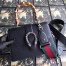 Gucci Dionysus Small Bamboo Top Handle Bag in Black Leather