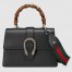 Gucci Dionysus Small Bamboo Top Handle Bag in Black Leather