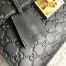 Gucci Padlock Small Top Handle Bag in Black Signature Leather