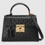 Gucci Padlock Small Top Handle Bag in Black Signature Leather