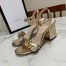 Gucci Marmont Sandals 75mm in Gold Metallic Leather