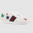 Gucci Women's Ace Sneakers in White Leather with Stars