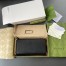 Gucci GG Marmont Zip Around Wallet In Black Grained Leather