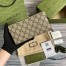 Gucci GG Marmont Zip Around Wallet in GG Supreme with Black Leather
