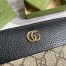 Gucci GG Marmont Zip Around Wallet in GG Supreme with Black Leather