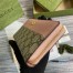 Gucci GG Marmont Zip Around Wallet in GG Supreme with Pink Leather