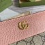 Gucci GG Marmont Zip Around Wallet in GG Supreme with Pink Leather