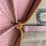 Gucci GG Marmont Zip Around Wallet in GG Supreme with Pink Leather