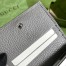 Gucci GG Marmont Card Case Wallet In Grey Calfskin