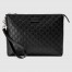 Gucci Portfolio Pouch in Black Signature Leather