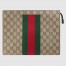 Gucci Portfolio Pouch in Beige GG Supreme Canvas with Web