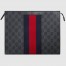 Gucci Portfolio Pouch in Black GG Supreme Canvas with Web