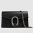 Gucci Dionysus Super Mini Bag in Black Grained Leather