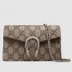 Gucci Dionysus Super Mini Bag in GG Canvas with Taupe Suede