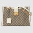Gucci Padlock Medium Shoulder Bag in GG Canvas with White Leather