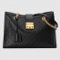 Gucci Padlock Medium Shoulder Bag in Black Signature Leather
