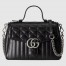 Gucci GG Marmont Small Top Handle Bag in Black Matelasse Leather