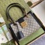Gucci Padlock Small Shoulder Bag in GG Canvas with Black Calfskin