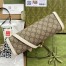 Gucci Padlock Small Shoulder Bag in GG Canvas with White Calfskin
