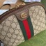 Gucci Ophidia GG Small Shoulder Bag in Canvas with Brown Leather