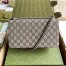 Gucci Dionysus Small Rectangular Bag in GG Canvas with Red Suede