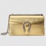 Gucci Dionysus Small Rectangular Bag in Gold Metallic Leather