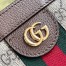 Gucci Ophidia GG Small Chain Bag in GG Canvas with Brown Leather