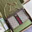 Gucci Ophidia GG Small Chain Bag in GG Canvas with Brown Leather