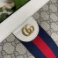 Gucci Ophidia GG Small Chain Bag in GG Canvas with White Leather