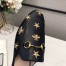 Gucci Women's Princetown Slippers in Black Leather with Bees and Stars