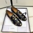 Gucci Women's Jordaan Loafers in Black Leather with Bees and Stars