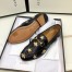 Gucci Women's Jordaan Loafers in Black Leather with Bees and Stars