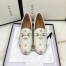 Gucci Women's Jordaan Loafers in White Leather with Bees and Stars