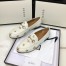 Gucci Women's Jordaan Loafers in White Leather with Bees and Stars