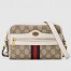 Gucci Ophidia Mini Camera Bag in Canvas with White Leather Trim