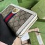 Gucci Ophidia Zip Around Wallet in Beige Canvas with White Leather