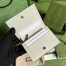 Gucci Ophidia Card Case Wallet in Beige Canvas with White Leather