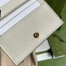 Gucci Ophidia Card Case Wallet in Beige Canvas with White Leather